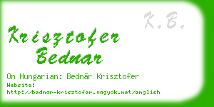 krisztofer bednar business card