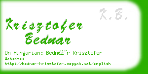 krisztofer bednar business card